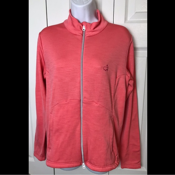 MASTERS Augusta Jacket Murray CL Coat Coral Pink Orange Golf Mid Layer Zip KJUS - Picture 1 of 10